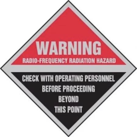 Accuform Radiation & Laser Sign, 9 in H x 9 in W, Dura-Plastic MRFQ504XT